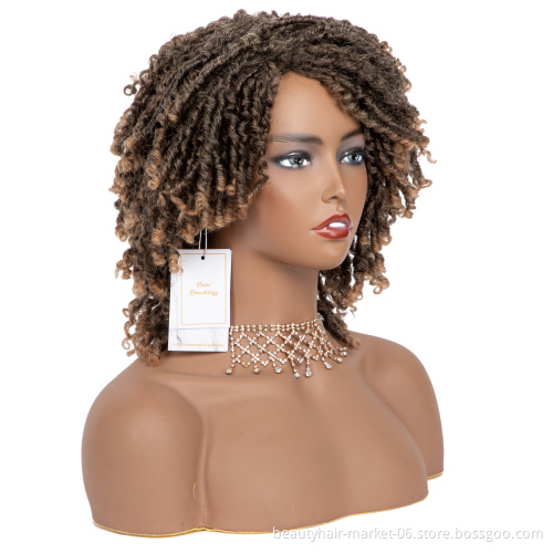 Daixi Dreadology Cheap Synthetic Hair Wigs for Black Women African Short Dreadlocks Wig Faux Locs Crochet Hair Braided Wigs